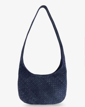 Bottega Veneta Veneto Suede Shoulder Bag - Blue