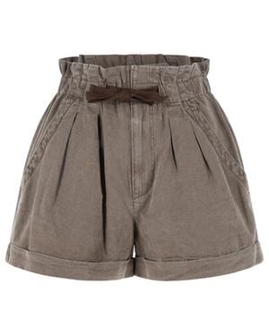 Isabel Marant 'Nirma' Cotton And Linen Shorts - Gray