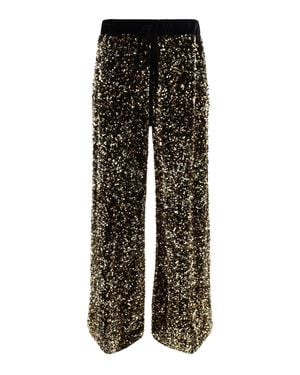 Ella Trousers Velvet With Sequins - Black