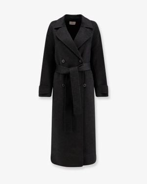 The Dynamis Studio Savile Double-Breasted Wool Coat - Black