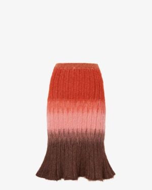 Fendi Mohair Wool Skirt - Red