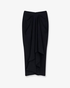 Givenchy Draped Crepe Cady Midi Skirt - Black