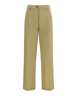 Cruna Trousers Wide-Leg Virgin Wool - Green