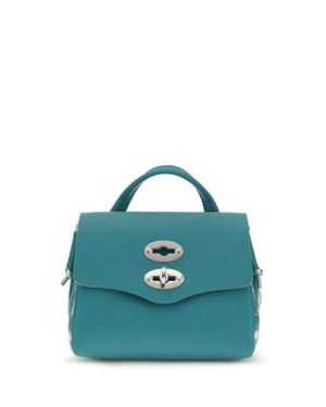 Zanellato Shoulder Bag Postina Calf Leather Pesto - Blue
