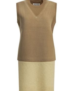 Maison Margiela Virgin Wool Vest - Natural
