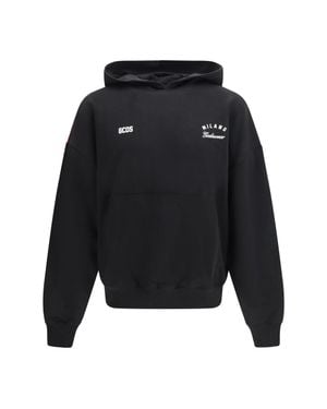 Gcds Hooded Sweatshirt Back Band Logo - Black