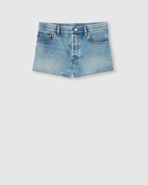 Gucci Stone-Washed Denim Shorts - Blue