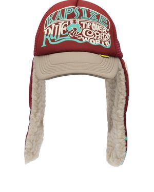 Kapital Kapsize Rule Trucker Hat Bordeaux - White