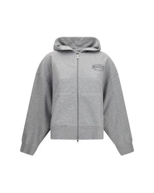 Ganni Cotton Zip-Up Hoodie - Grey