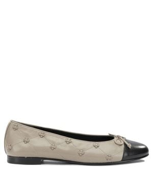 Tory Burch "Bunny" Classic Ballet Flats - Grey