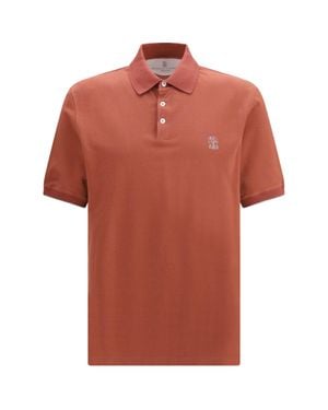 Brunello Cucinelli Cotton Polo Shirt - Orange