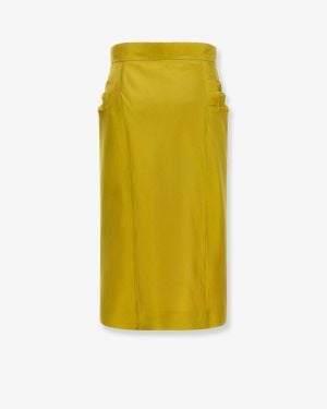 Valentino Shantung Midi Skirt - Yellow