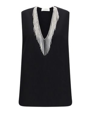 Max Mara Faglia V-Neck Top Nero - Black