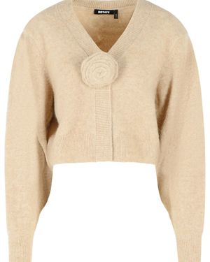 ROTATE BIRGER CHRISTENSEN Alpaca Blend Cardigan - Natural