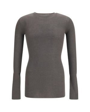 Rick Owens Slim Ribbed Long-Sleeve Jumper - Grey
