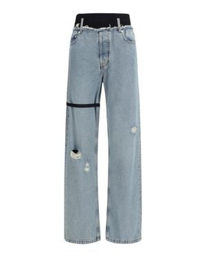 ALAINPAUL High-Waisted Jeans - Blue