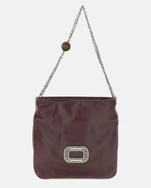 Roger Vivier Leather Beauty Case Bordeaux - Purple