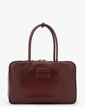 Miu Miu Beau Leather Handbag - Purple