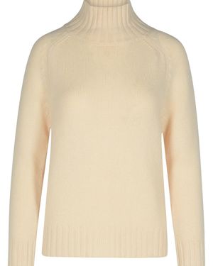 PURO TATTO Ivory Cashmere Turtleneck Jumper - Natural