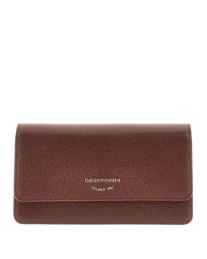 Emporio Armani Grained Leather Clutch - Brown