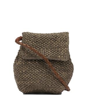 IBELIV Zazdark Tea Raffia Leather Crossbody Bag - Brown
