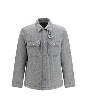 Woolrich Alaskan Check Jacket Herringbone - Grey