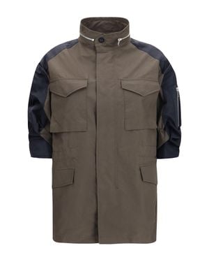Sacai Nylon Cotton Jacket Khaki - Grey