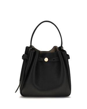 Tory Burch Romy Hammered Leather Bucket Bag - Black