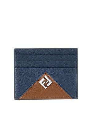 Fendi Lui' Grained Leather Cardholder - Blue