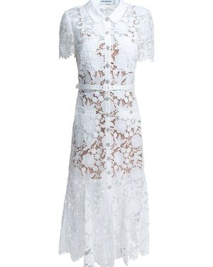 Self-Portrait Lace Midi Dress - White