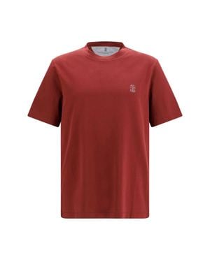 Brunello Cucinelli Logo T-Shirt - Red