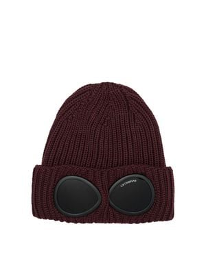 C.P. Company Goggle Beanie Bordeaux - Red