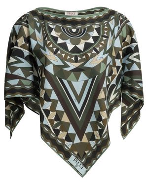 PUCCI "Manuba" Draped Top - Green