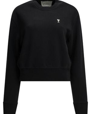 Ami Paris Ami De Coeur Crew-Neck Sweatshirt - Black