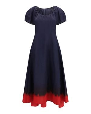 Tory Burch Midi Dress With Balloon Sleeves - Blue
