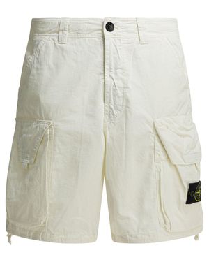 Stone Island Cargo Shorts - White
