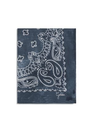 Golden Goose Golden Paisley Printed Silk Scarf - Blue