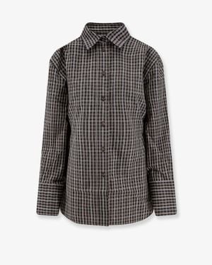 Rohe Cotton Shirt With Check Pattern - Grey