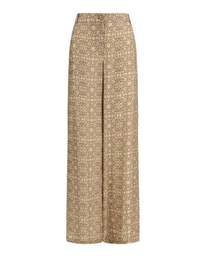 Kristina Ti Trousers All-Over Pattern - Natural