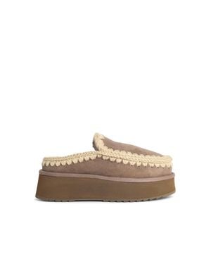 Mou Clog Eskimo Mole Suede Slippers - Brown