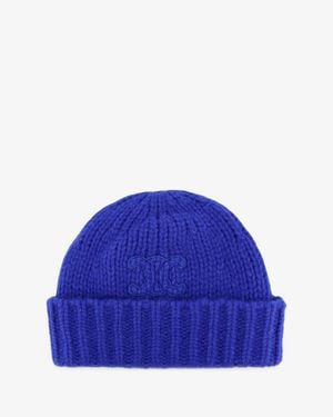 Celine Cashmere And Silk Triomphe Hat - Blue