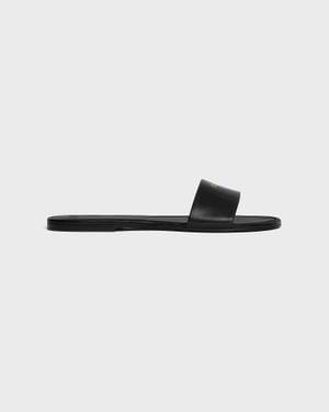 Celine Leather Sandals Mules - Black