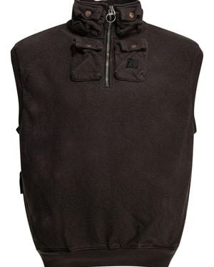 Kapital Nickle 4 Half-Zip Sweatshirt Charcoal - Black