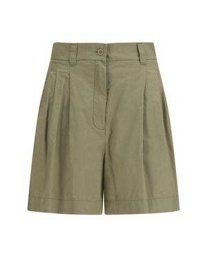 Weekend by Maxmara Cotton Twill Shorts - Green