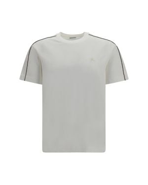 Burberry Cotton T-Shirt With Embroidered Logo Chalk - Grey