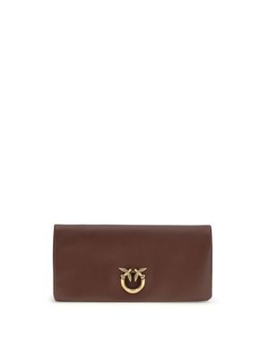 Pinko Clutch Bag Love Medium Burgundy - Brown