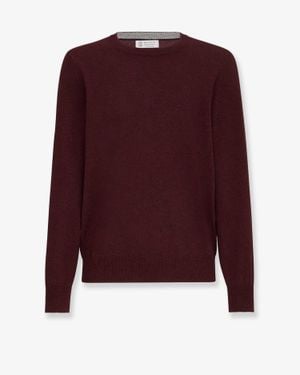 Brunello Cucinelli Cashmere Silk Linen Sweater - Purple