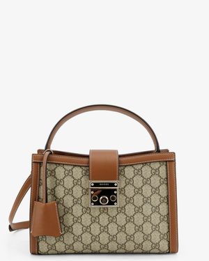 Gucci Padlock Handbag With Shoulder Strap - Brown