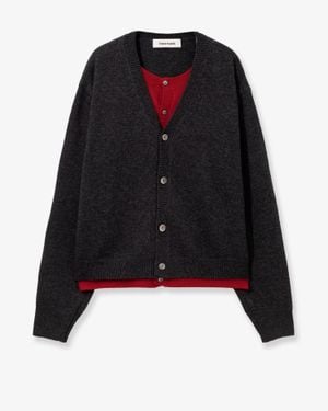 Tonywack Layered Wool Blend Cardigan - Black