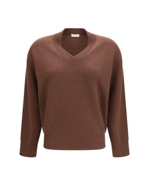 Brunello Cucinelli V-Neck Jumper - Brown